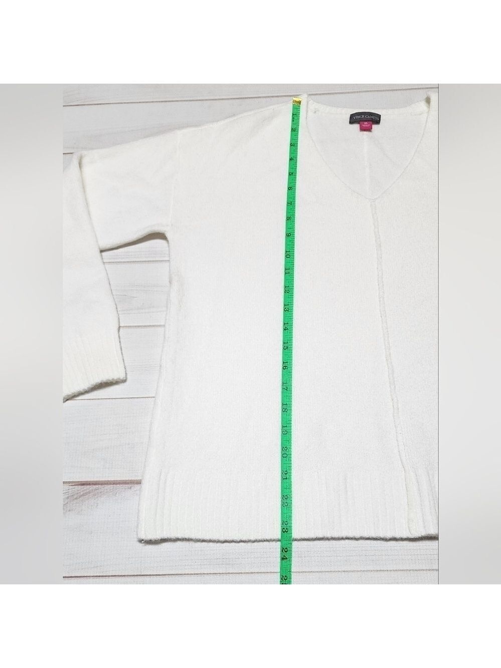 Vince Camuto Antique White Oversized V-Neck Long Sleeve Sweater XS -New With Tag - Picture 6 of 6